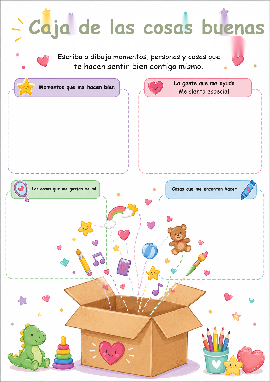 Caja de las cosas buenas — Inventario de recursos positivos y afetivos