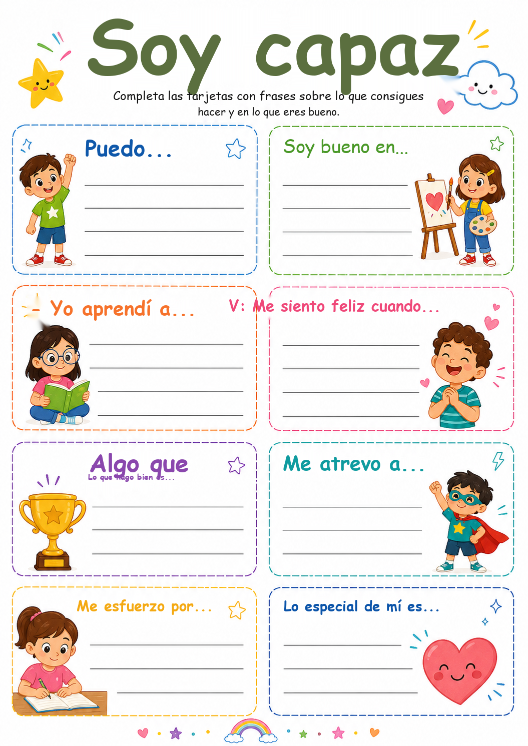 Yo soy capaz — Carteles de autoafirmación y autoeficacia