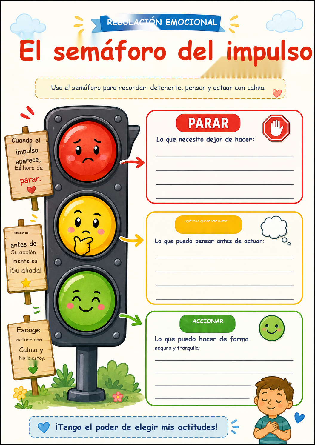 El semáforo del impulso — Parar, Pensar y Actuar con Calmidad